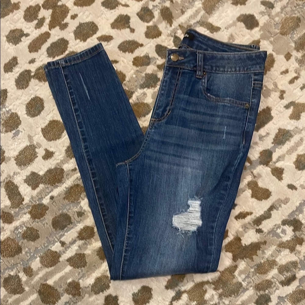 d. jeans Women's Dark Wash Distressed Denim Skinny Jeans Size 8